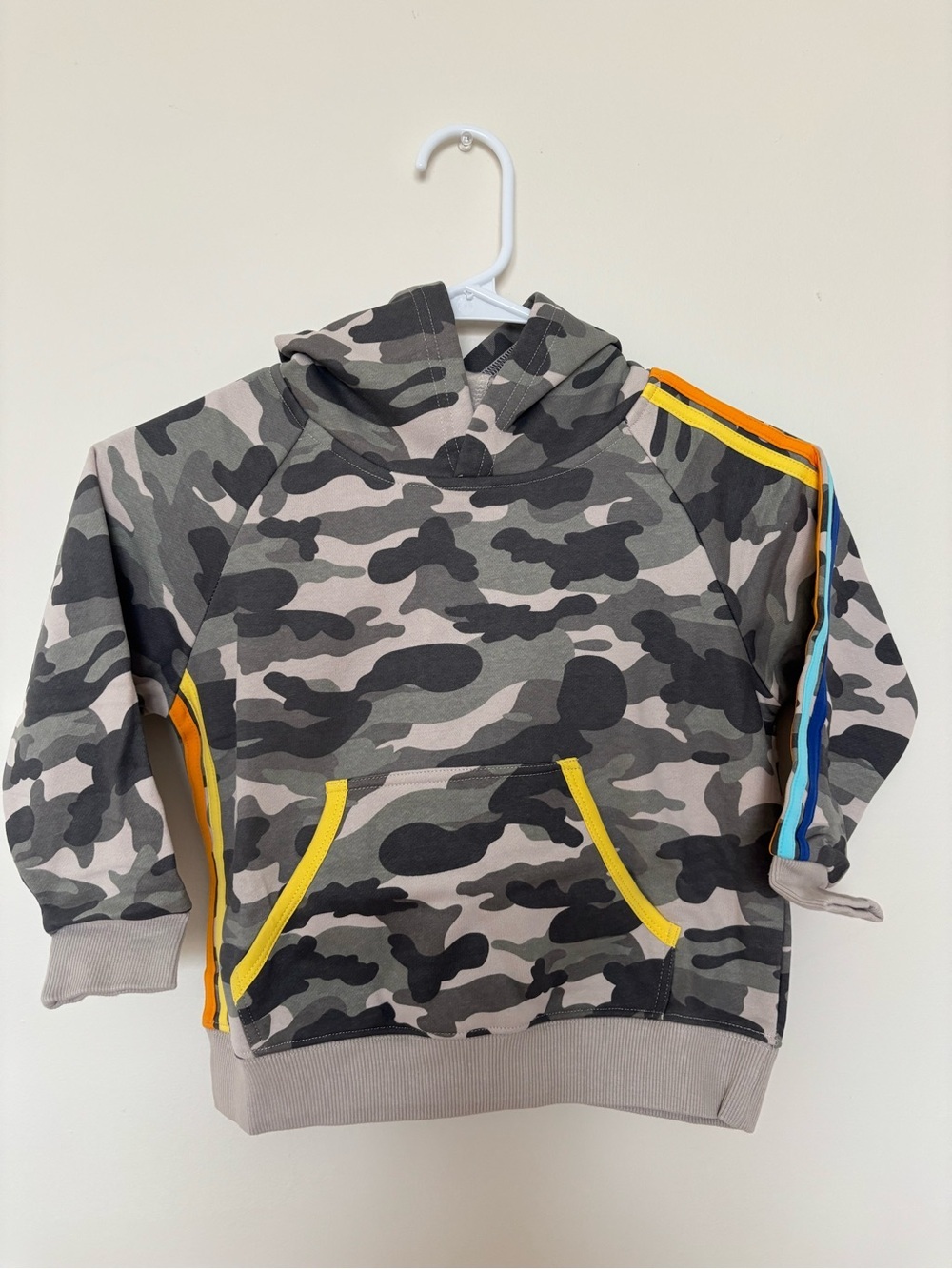 Little Rad Things Kids Camo Hoodie with Bright Yellow Trim NWOT